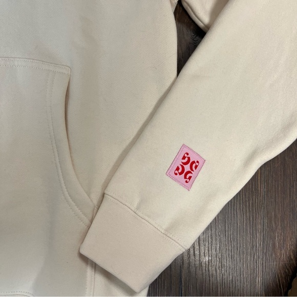 Glossier Limited Edition Embroidered Cream Hoodie SZ SM - Picture 5 of 7